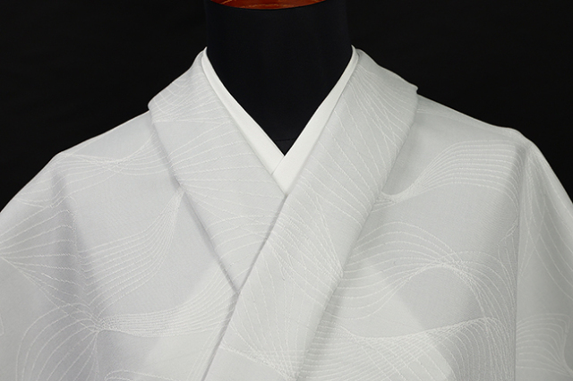 Kimono Factory nono 木綿着物 GRITTER （グリッター） オーダー仕立て付き ユラギ 白灰×白