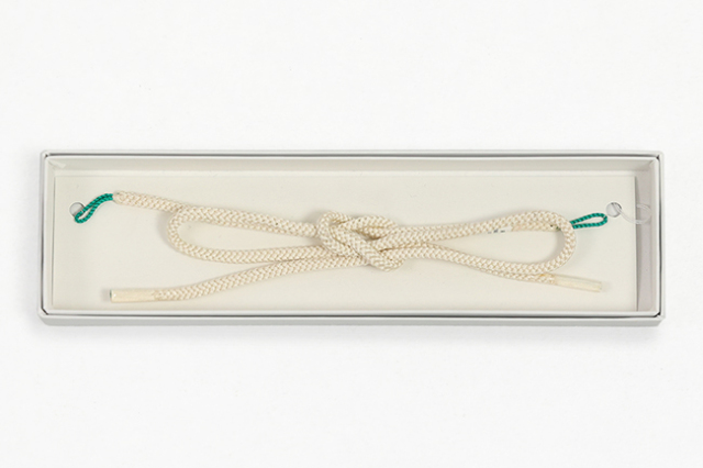 女性用羽織紐 正絹 手組紐 れん アイボリー×緑