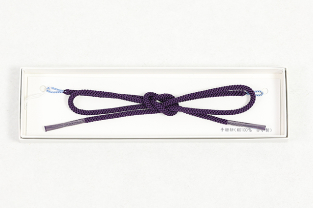 女性用羽織紐 正絹 手組紐 れん 濃紫