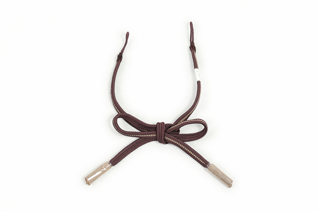 女性用羽織紐 正絹 組紐 茶×ベージュ