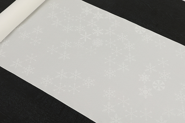 【洗える正絹 長襦袢 流砂】京都浅見謹製 雪の結晶 白 広幅