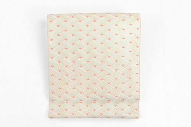 【価格はお問い合わせください】 西村織物 博多織 正絹 袋帯 佐賀錦 綾煌 綱代 ベージュ