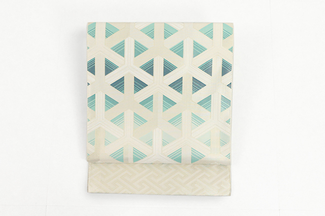 【価格はお問い合わせください】 西村織物 博多織 正絹 袋帯 佐賀錦 綾煌 昆沙門亀甲 緑