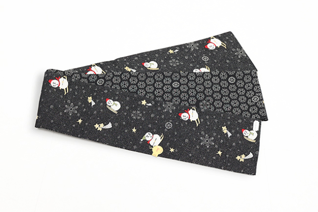 西陣織 半幅帯  雪だるま スキー