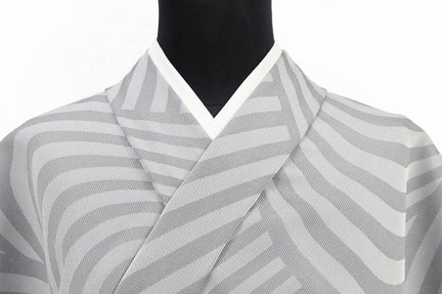 あづまやオリジナル ワタマサ 洗える正絹 紋紗 夏単衣織 広幅 【夏お召し】 瑞龍  灰