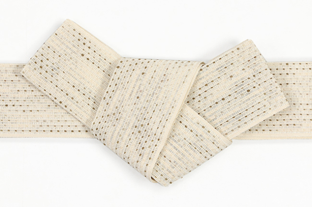 米沢織 近賢織物 角帯 和紙 流星 生成り