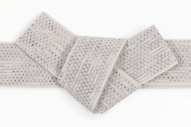 米沢織 近賢織物 角帯 和紙 流星 灰色