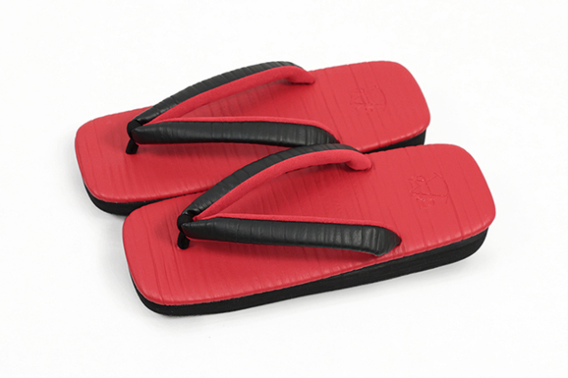 男物 あづまやオリジナル あづまロッソ カフェぞうり 菱屋カレンブロッソ エコルス 赤×黒