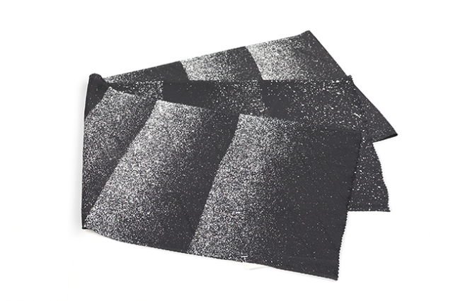 京都 青野工房 正絹 帯揚げ ろうけつ染め しぶき 黒