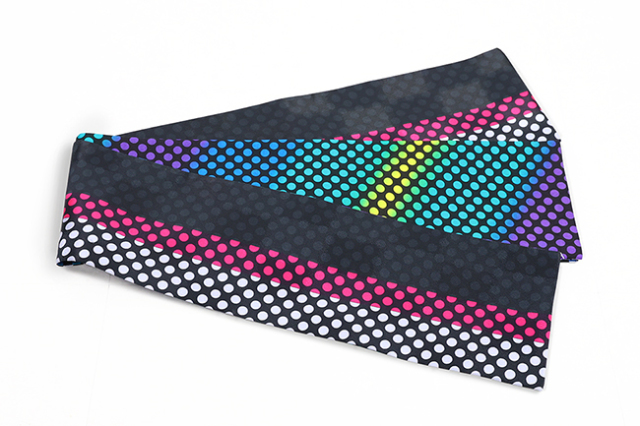 京都 青野工房 半幅帯 正絹 ハイブリッド染め ピンクドット 紫緑ドット 1102