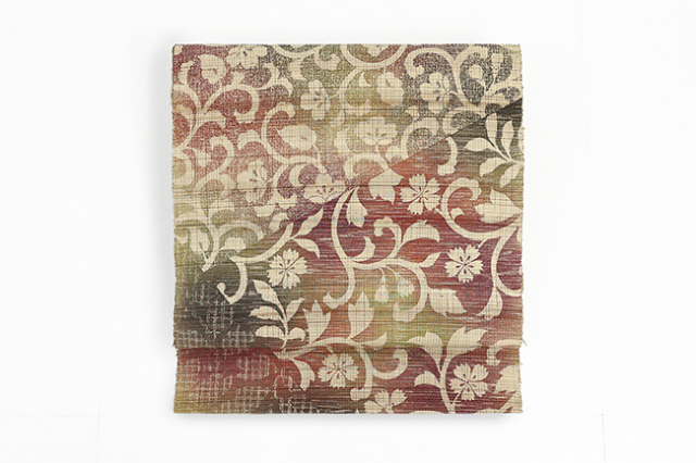 小室庵 正絹 九寸名古屋帯 更紗ぼかし 生成り