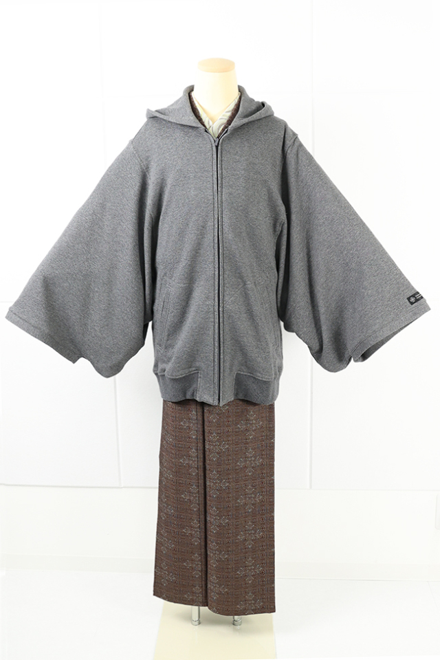 Kimono Factory nono 着物パーカーSpider 灰色