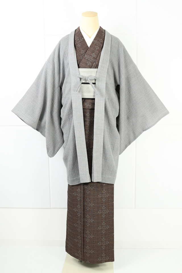 IKS COLLCTION ウール 羽織 お仕立て上がり品 無地 灰色