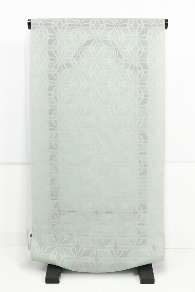 小室庵 正絹 紋紗 着物 羽織 手まり七宝 薄緑