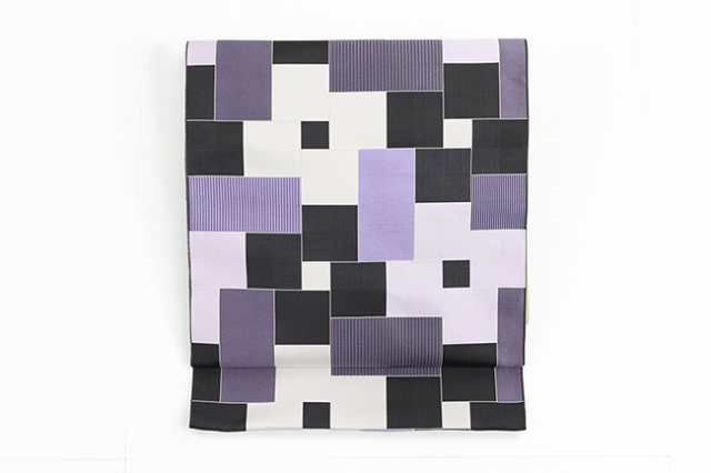 【価格はお問い合わせください】 西村織物 博多織 正絹 八寸名古屋帯 紋八寸 マラケシュ キャドラングル  紫