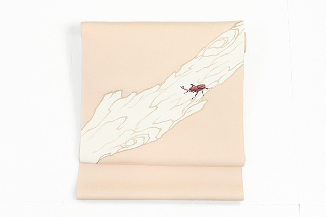 【1/9ライブショッピング紹介商品】正絹 九寸名古屋帯 兜虫