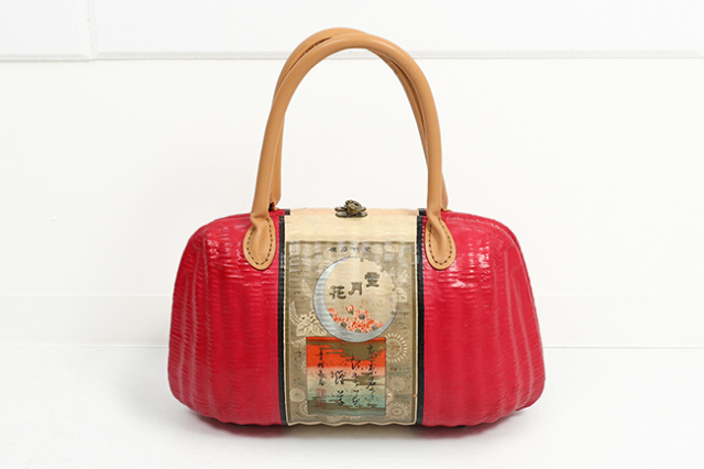HANYI_YA はにぃ屋 一閑張り 鞄 バッグ 雪月花 赤