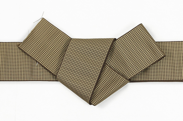 博多織 西村織物 正絹 角帯 悦 格子 茶