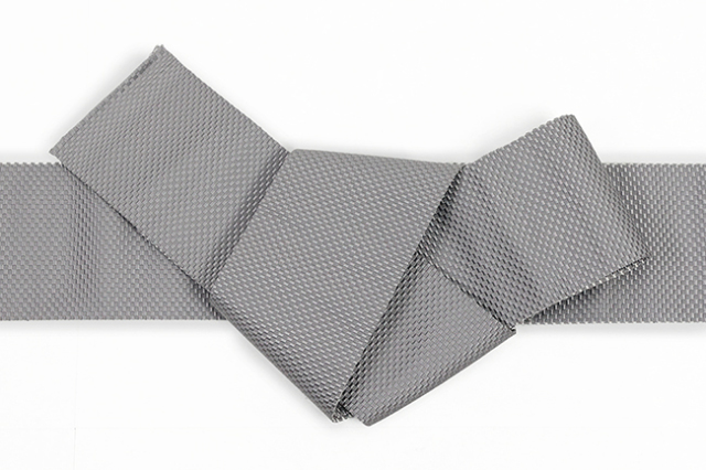 博多織 西村織物 正絹 角帯 大内両面 灰色