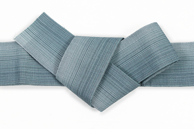 博多織 西村織物 角帯 夏帯 麻 からむし織 青