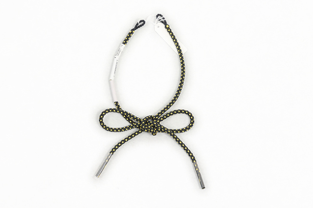 女性用羽織紐 正絹 組紐 黒×黄色