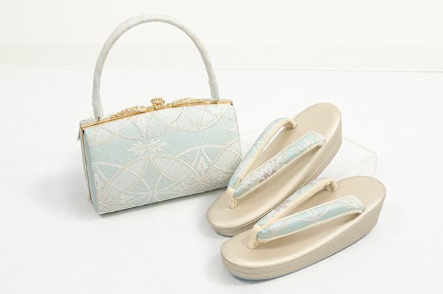 草履バッグセット 礼装用 草履 フリーサイズ 七宝 水色