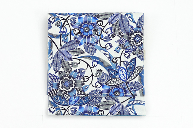 新・雅紅型工房 正絹 九寸名古屋帯 本場琉球 紅型染め 花 藍型