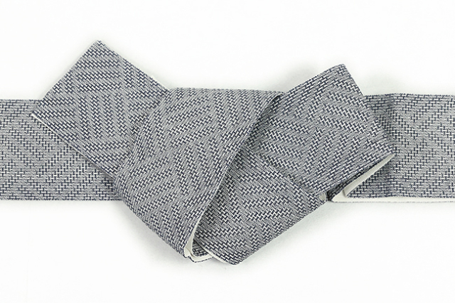 本麻 角帯  夏帯 斜網代 紺×白