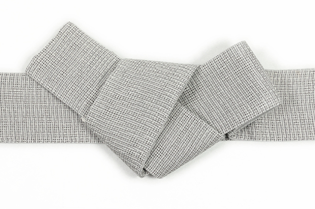 本麻 角帯 夏帯 無地 灰色