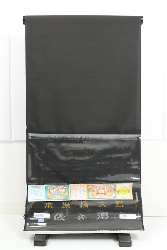 伝統的工芸品 本場大島紬 正絹 着物 泥染 黒無地泥