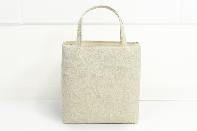 華千年 バッグ ハンドバッグ 更紗 小 ベージュ