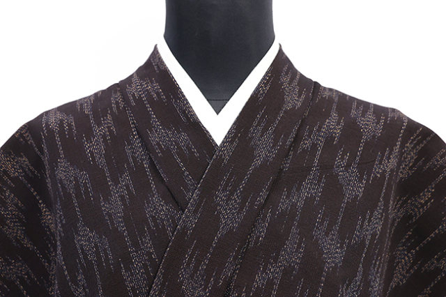 久留米絣 木綿着物 普段着きもの サボテン 茶