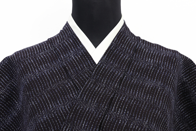 久留米絣 木綿着物 普段着きもの さざ波 濃紺