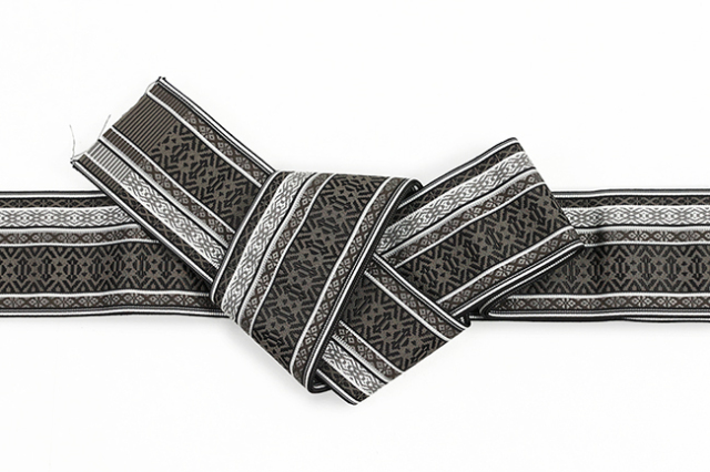 あづまやオリジナル 博多織 西村織物 正絹 角帯 五分詰献上 黒