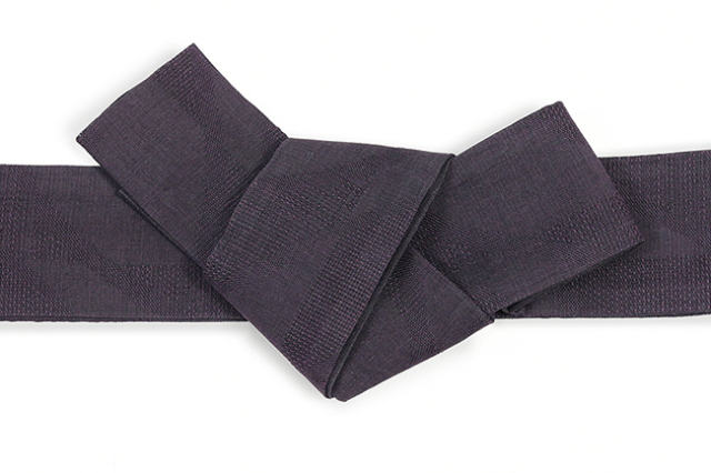 本麻 角帯 夏帯 幾何学 濃紫