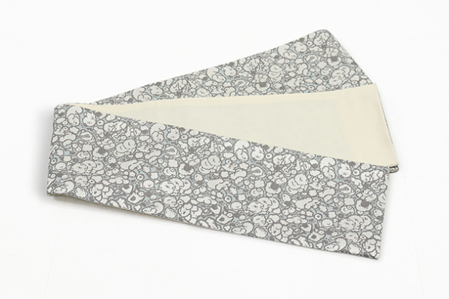 着乃嘉 kinoka 半幅帯 プードル 白×水色