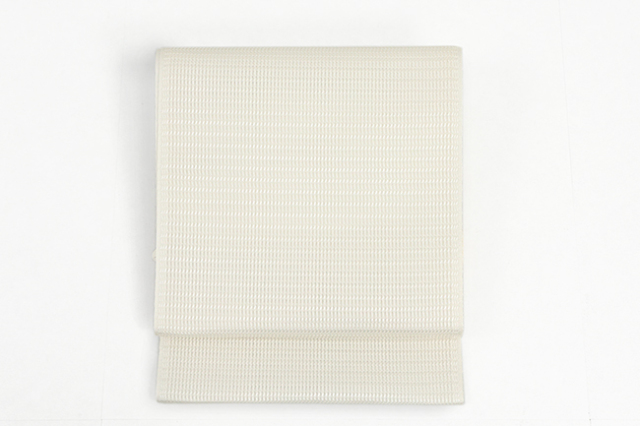 【価格はお問い合わせください】博多織 西村織物 正絹 夏 九寸名古屋帯 単衣用 粗紗八寸 浮遊  アイボリー