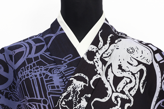 Rumi Rock(ルミロック) 浴衣(ゆかた) ノーチラス号 紺地に黒