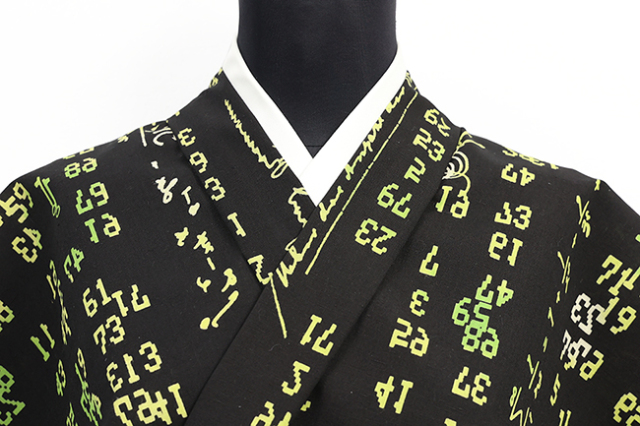 Rumi Rock(ルミロック) 浴衣(ゆかた) リーマン予想 黒地に緑