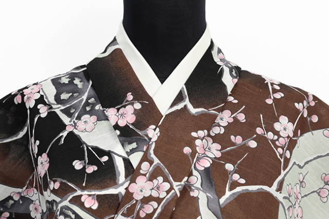 井登美 itomi 浴衣(ゆかた) 優華壇 綿 琳派 雪月花 黒薄紅 ◆男女兼用◆