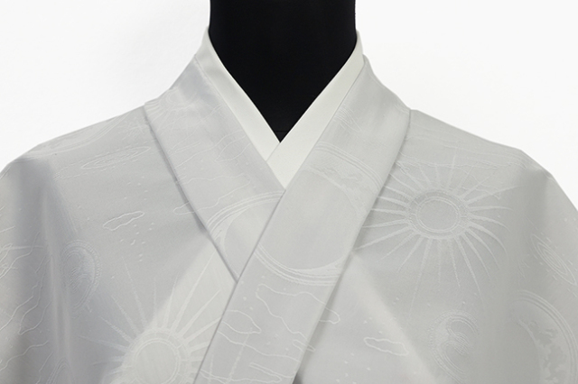 【5/1ライブショッピング紹介商品】Kimono Factory nono（キモノファクトリーノノ） ポリエステル着物 Zeffer ゼファー ルミナス 白