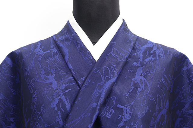 【5/1ライブショッピング紹介商品】Kimono Factory nono（キモノファクトリーノノ） ポリエステル着物 Zeffer ゼファー フレア 青