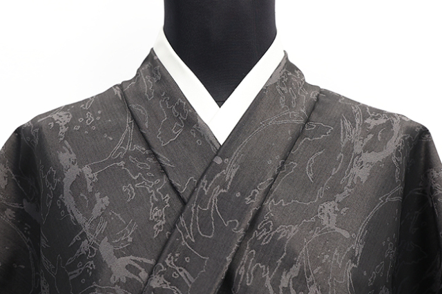 【5/1ライブショッピング紹介商品】Kimono Factory nono（キモノファクトリーノノ） ポリエステル着物 Zeffer ゼファー フレア 黒