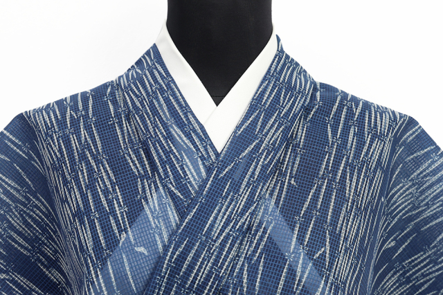 江戸長板 夏着物 絹紅梅 長板染 衣草紙 とくさ 青