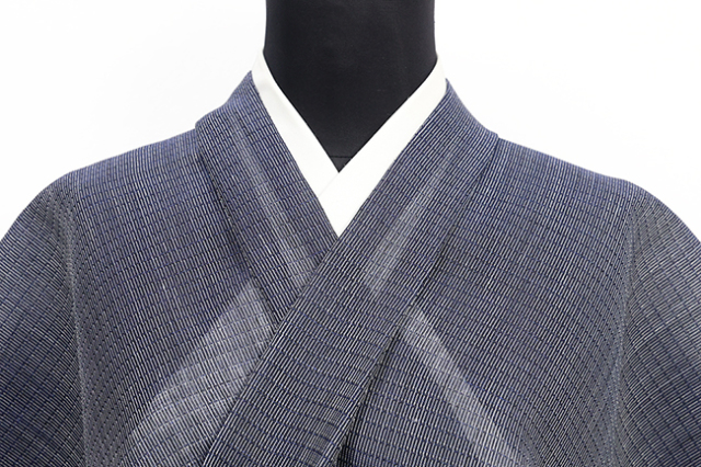 本麻 夏着物 信州本麻織 信州麻布 紺