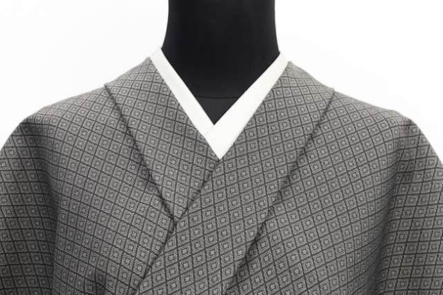 Kimono Factory nono 木綿着物 GRITTER （グリッター） オーダー仕立て付き ダイヤ 灰