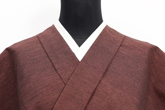 【10/16ライブショッピング紹介商品】あづまやオリジナル 三河木綿 木綿着物 霞 かすみ 赤茶 KA-02