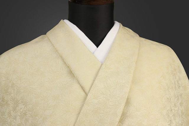 【受注生産品】ワタマサ 洗える正絹お召し着尺 諸口  槇 薄黄