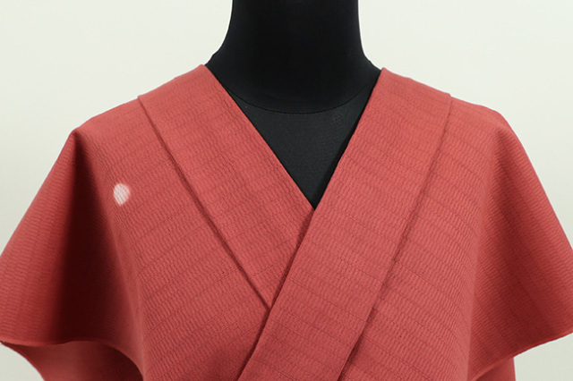 【受注生産品】藤井絞 はごろ木綿 洗える普段着着物 あづまやオリジナル 蛍ぼかし ポピーレッド
