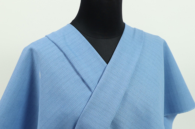 【受注生産品】藤井絞 はごろ木綿 洗える普段着着物 あづまやオリジナル 蛍ぼかし 青藤色
